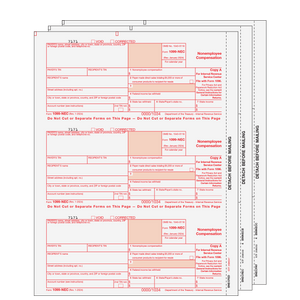 1099 NEC: 3 Part Set for 50 Recipients