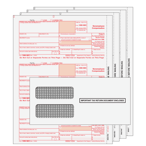 1099 NEC: 4 Part Set with Self Seal Envelopes for 25 Recipients