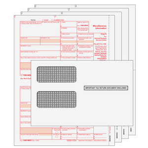 1099 MISC: 4 Part Set with Self Seal Envelopes for 50 Recipients